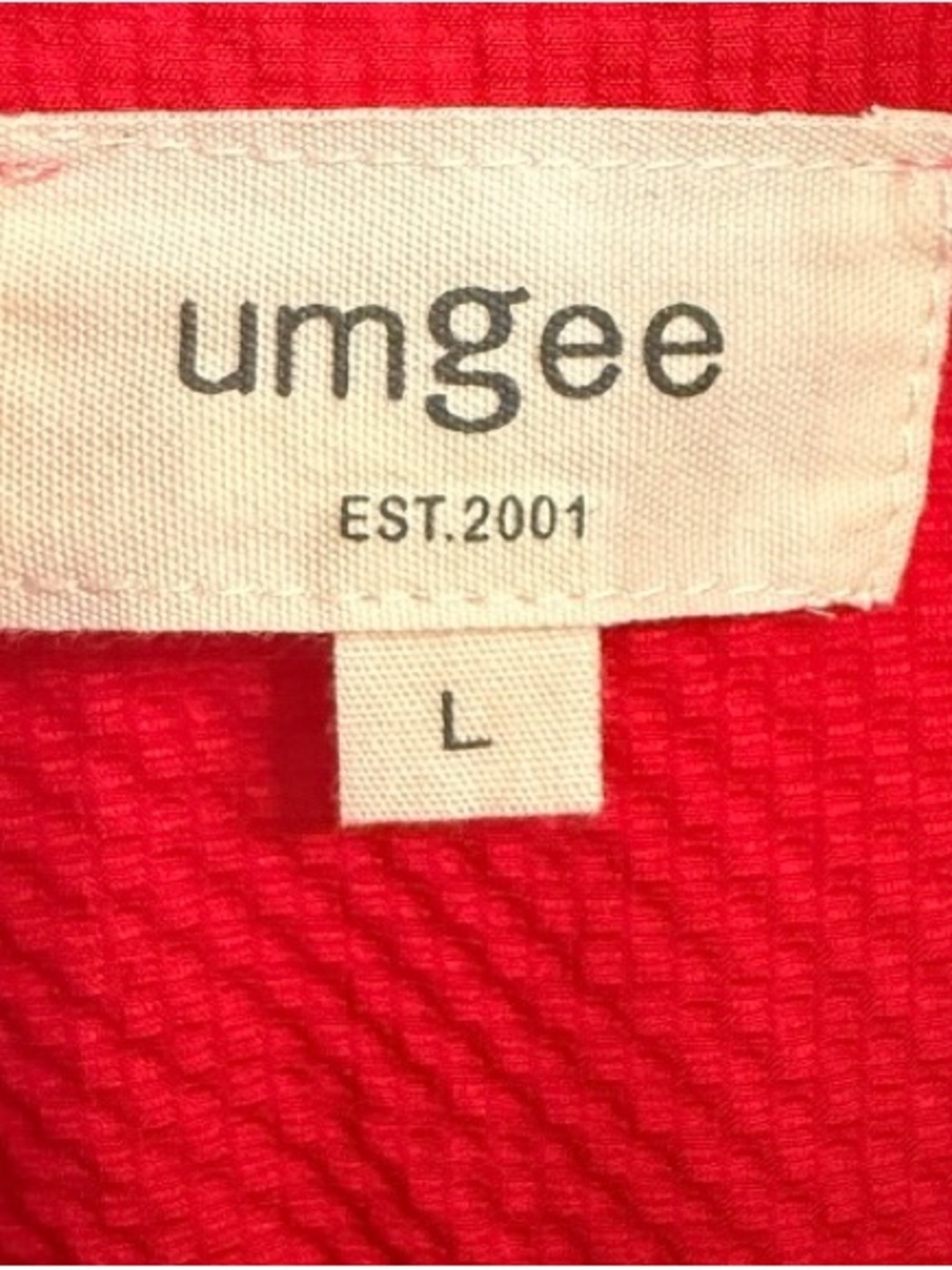 Umgee Bright Red V-Neck Textured Peasant Blouse with Leopard Trim - Picture 5 of 5